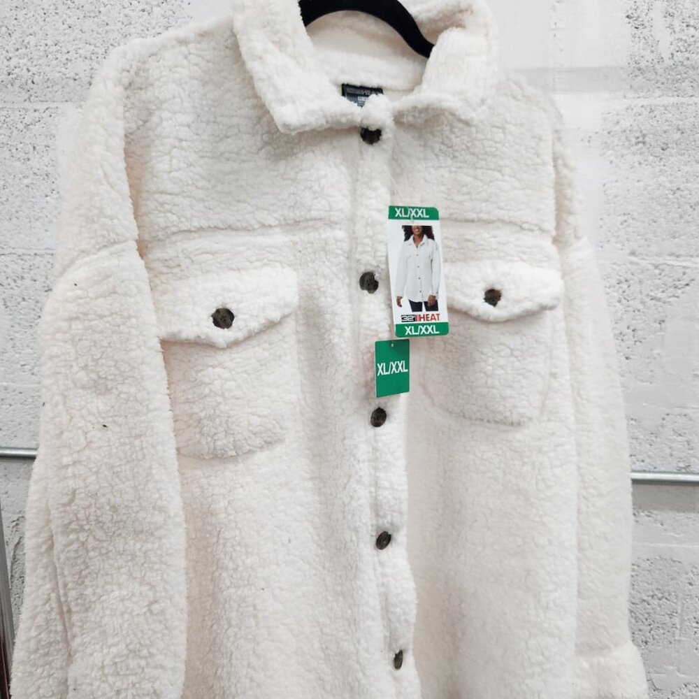 NWT 32 Degrees Heat Sherpa “Shacket” Tan/Cream – XL/XXL - Picture 7 of 14